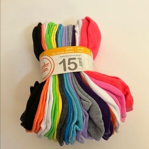 New Wonder Nation Girl’s Socks 15 Pair
Large, No Show, Assorted Colors